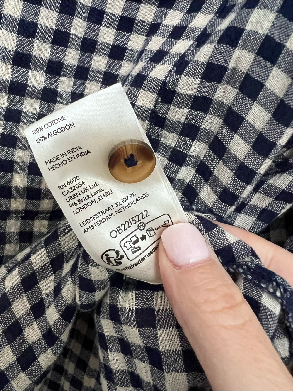 Pilcro for Anthropologie Blue Gingham Ruffle Button Front Blouse - Picture 8 of 12